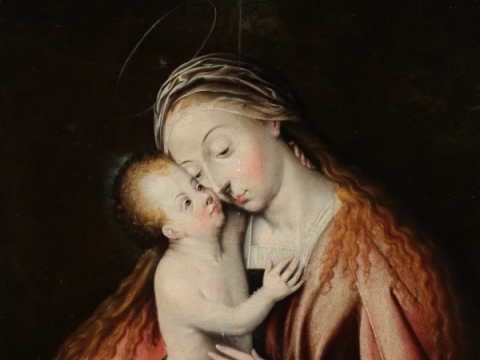 Nežinomas autorius, „Švč. Mergelė Marija su Kūdikėliu Jėzumi“. XVI a.