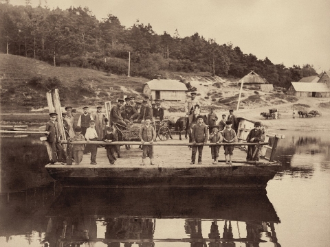 Benediktas Henrikas Tiškevičius. Keltas per Nevėžį. Raudondvaris, 1893 m. rugpjūtis
