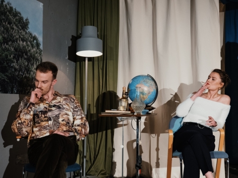 Scena iš spektaklio „Vapsvos“. G. Jauniškio nuotr.