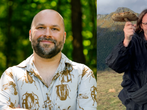 Vilius Dranseika (nuotr. aut. K. Savickaitė, Šimonių giria, 2023 m.) ir Valentinas Klimašauskas (nuotr. aut. R. Steinumas, „Coast Contemporary“ festivalis „Ocean Eyes“, 2023 m.)