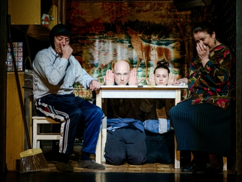 Scena iš spektaklio „Kelionė namo“. L. Vansevičienės nuotr.