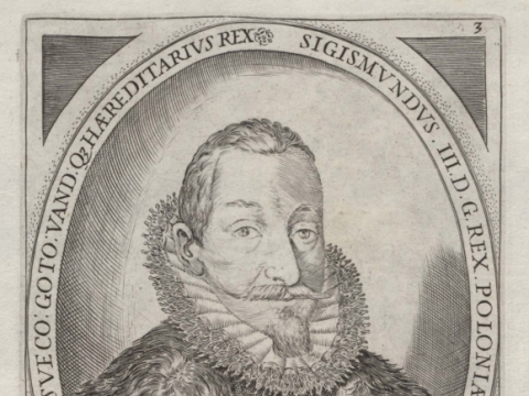 Zigmantas Vaza. Iliustracija iš XVII a. knygos, saugomos LMA Vrublevskių bibliotekoje