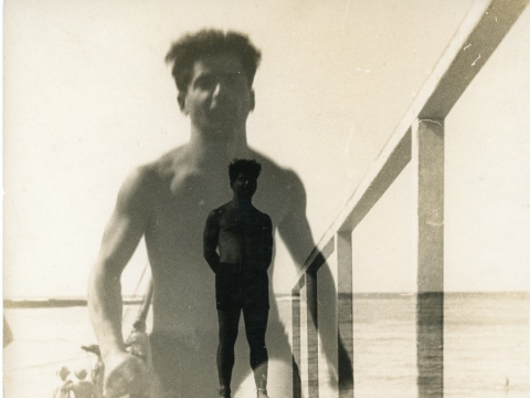 Autoportretas. Yportas, Pajūrio Sena, Prancūzija. Fotomontažas. Moišės Ravivo-Vorobeičiko šeimos archyvas. 1931 m.