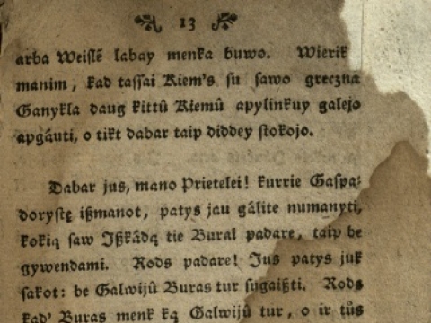 Knyga „Gromata vieno gaspadoriaus būrams apie ganyklų perdalijimo naudą". Iš vokiečių kalbos vertė Kristijonas Donelaitis