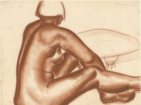 L. Strolis. Sėdinčios moters aktas. 1930–1933. NČDM.