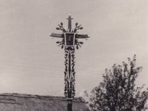 Kryžius (1951 m.) Alytaus r. Fot. 1956 m.