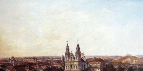 Misionierių bažnyčia ir vienuolynas. I. Deroy litogr., 1848 m.
