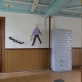Ona Grigaitė, „Kontrolinis darbas“, Marcinkonių geležinkelio stotis, parodos vaizdas. 2023 m. A. Baltėno nuotr.