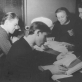 Iš kairės: Eugenijus Judinas, Pranas Peluritis, Antanas Beliukevičius, Vytautas Sinkevičius, Ramutė Šimėnaitė ir Pranė Sargūnaitė