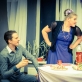 Lukas Malinauskas, Kamilė Petruškevičiūtė ir Karolis Vilkas spektaklyje „Vestuvės“. T. Ivanausko nuotr.