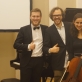 Trio „Agora“ su kompozitoriumi Jonu Jurkūnu. Autorės nuotr.