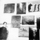 M.K. Čiurlionis prie savo darbų Varšuvos dailės mokykloje. 1905 m.