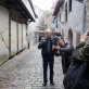 Latviai Gvido Kajons, Inta Ruka ir Andrejs Grants fotografuoja Taliną. 2015 m. A. Narušytės nuotr.