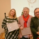 Kinemtografininkų sąjungos apdovanojimų laureatai – kino kritikė Rasa Paukštytė , režisieriai Ilja Bereznickas ir Arūnas Matelis. LKS nuotr.