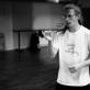 Dovydas Strimaitis spektaklio „Suk Suk“ repeticijoje. K. Meliausko nuotr.