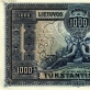 Lietuvos banko 1000 litų banknoto reverso pavyzdys. 1924 m. gruodžio 11 d. laida. Dail. A. Galdikas. ČDM